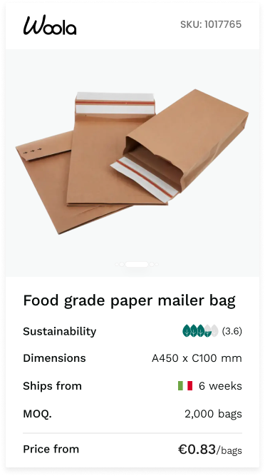 Redesigned product tile showing the key buyer-facing attributes